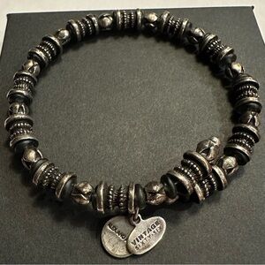 Alex and Ani Vintage 66 silver/Black Beaded Wrap Bracelet